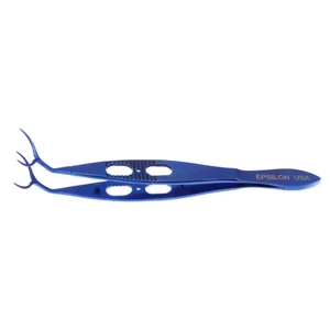 Castroviejo-Gulani corneal fixation forceps, two sets of 1x2 teeth flat handle titanium – surgivalley (003210601)