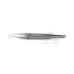 Catalano 角膜巩膜镊 4 1/4" 弯曲柄 倾斜光滑 0.5mm 尖端 圆手柄
