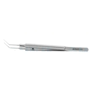 Charlie II DSAEK 供体抓取镊子 4 1/8英寸 成角轴杆 弯曲至尖端11.0mm，非常精细 2.0mm半尖头尖端 尖端间距150微米 圆柄 – surgivalley (001213475)