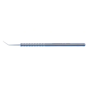 D&K Guell DSEK/DMEK reverse Sinskey hook 4 3/8 angled flat shaft 10.0mm from bend to tip 0.22mm diameter tip round handle titanium – surgivalley (005212406)