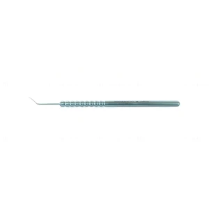 Espátula D&K 4 7/8 abobadada lâmina redonda 0,3mm x 11,0mm cabo redondo titânio 10,0 cm (4")