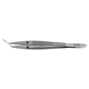 Ernest-McDonald IOL inserting forceps angled 5.0mm low-profile jaws, cross-action tips flat handle – surgivalley (001212660)