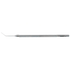 Fenzl lens manipulating hook 4 1/2 angled shaft 10.0mm from bend to tip 0.2mm diameter T-shape 5.0 cm (2") – surgivalley (005040011)
