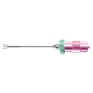 Foreign body removal forceps straight shaft 20 gauge diameter tube, three-prongs titanium tip only for use with RX12-001T – surgivalley (001212609)