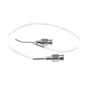 Gills-Welsh irrigating-aspirating cannula 23 gauge irrigation 25 gauge aspiration angled 30°" 8. – surgivalley (011040020)