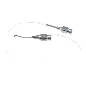 Gills-Welsh irrigating-aspirating cannula 23 gauge irrigation 25 gauge aspiration angled left 2 – surgivalley (011040019)