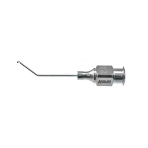 Graether collar button cannula 23 gauge angled 45°" 10.0mm from bend to tip 0.25mm dual ports," r – surgivalley (016040070)