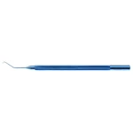 Picador faco He hook 4 1/2 eje angulado 9mm desde la curva hasta la punta," borde de corte interior," forma de ganch 5.0 cm (2")