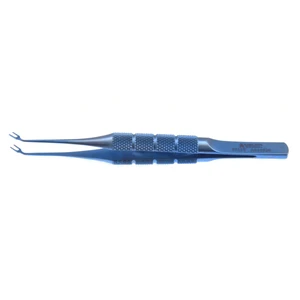 Hofmann-Polack fixation forceps 4 angled shafts 0.4mm spread 0.1mm grooved tips round handle titanium – surgivalley (001212757)
