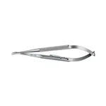 Portaagujas Jacobi 4 1/2" extradelicado curvado 5.0mm mandíbulas lisas mango redondo con bloqueo