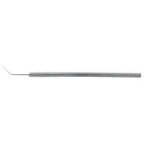 Jaffe-Knolle iris hook 4 1/2 angled shaft with blunt tip round handle – surgivalley (002211359)