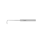Sonda canalicular retrógrada Kellnar 3 3/4 curva esquerda orifício de sutura 0.5mm cabo hexagonal 7.5 cm (3")