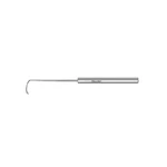 Sonda canalicular retrógrada Kellnar 3 3/4 curva direita orifício de sutura 0.5mm cabo hexagonal 7.5 cm (3")