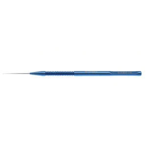 Kuglen iris hook 4 3/4 straight shaft, H shaped tip round handle titanium – surgivalley (002210263)