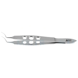 Masket capsulorhexis forceps 4 vaulted 11.0mm shanks, very delicate triangular grasping tips flat 3-hole handle – surgivalley (001212369)