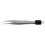 Osher 双极对合镊 4 5/8英寸 弯曲杆身 角度 2.0mm 宽不粘尖端 角度平台 扁平手柄