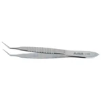 Osher 囊膜-异物镊 3 1/8" 成角杆身 弯曲至尖端 10.0mm 精细 3.0mm 锯齿状尖端平柄