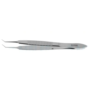 Osher 襻镊子 3 3/8英寸 成角杆身 从弯曲到尖端 5.0mm，带凹槽尖端平台 平坦手柄