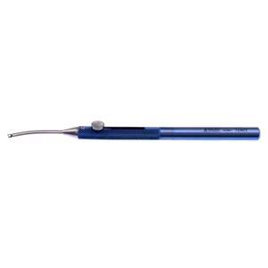 Inyector de anillo dilatador pupilar (PDR) 5 1/8 eje curvo mango redondo titanio 12.5 cm (5.0)