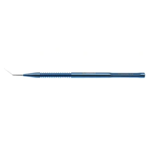 Reverse Sinskey hook 4 1/2 angled shaft 10.0mm from bend to tip 0.15mm diameter angled-up tip " 5.0 cm (2") – surgivalley (005040054)