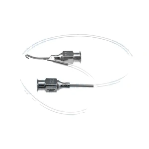 Simcoe irrigation-aspiration cannula 23 gauge thin-wall curved left," U-shaped tip 0.3mm anterio – surgivalley (011040023)