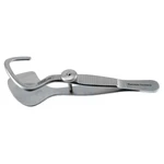Pinzas Snellen para entropión 3 1/2" tamaño grande derecha placa inferior sólida de 35.0mm, tornillo de bloqueo para pulgar, mango plano