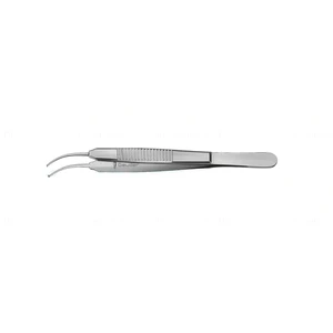 Swiss iris forceps 4 curved shafts 1x2 teeth flat handle – surgivalley (002211305)