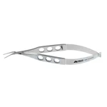 Pinzas de lente intraocular Thornton 3 3/8" anguladas mandíbulas planas lisas de 11.0mm mango plano de 3 orificios de acción cruzada