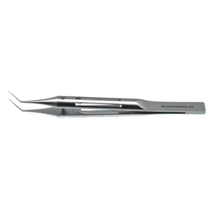 Utrata 囊膜撕开镊 4 1/4" 成角杆身 弯曲至尖端 12.0mm 钝头尖端 人体工学开窗圆柄 – surgivalley (001212958)