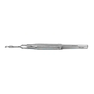 Von-Barsewisch 前房镊 2 7/8" 超精细弯曲杆身 8.5mm 弯至尖 1.5mm 光滑平台钳口 扁平手柄 – surgivalley (001212975)