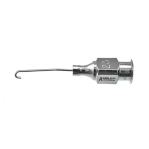 Wilbrandt-Binkhorst irrigating cannula 23 gauge angled left 14.0mm from bend to tip blunt 2.5mm – surgivalley (016040041)