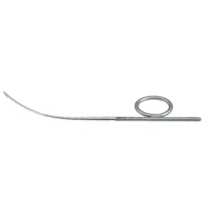 Wright fascia needle 5 1/8 curved shaft 2.0mm wide tip and 1.0mm x 6.0mm eye ring handle 12.5 cm (5. 12.5 cm (5.0) – surgivalley (999040095)