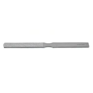 Bone file 8 3/4 double-sided 20.0mm wide 1 coarse and 1 fine cross-serrated sides flat handle 2 10.0 cm (4")