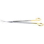 Gorney facelift (Rhytidectomy) scissors 9 curved beveled TC blades, semi-sharp edges micro serrated lower blade blunt tips gold ring handle