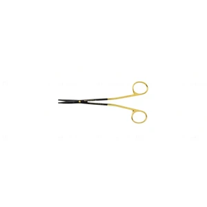 Kaye-Freeman face lift (Rhytidectomy) scissors 7 curved beveled TC Superior-Cut blades, ceramic coated, semi-sharp edges blunt flattened tips gold ring handle