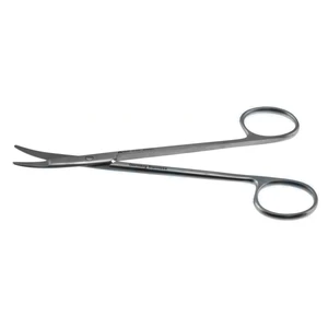 Tijeras de disección Kilner de 5 3/8" con hojas curvas, puntas romas aplanadas y mango de anillas – surgivalley (002211650)