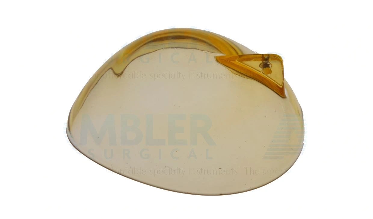 Ocular protective bilateral plastic eye shield large 28.5mm x 25.5mm with handle," transparent y