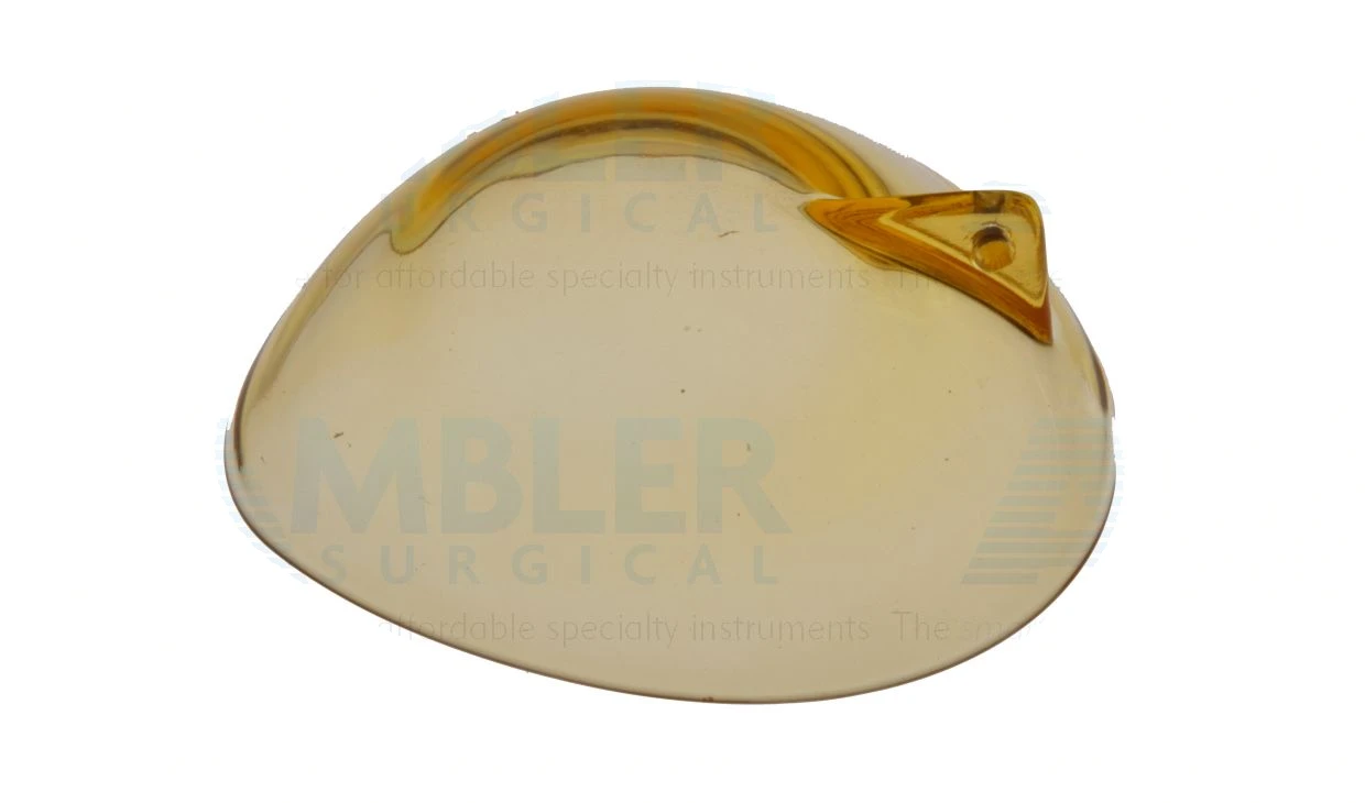 Ocular protective bilateral plastic eye shield medium 27.5mm x 24.5mm with handle," transparent
