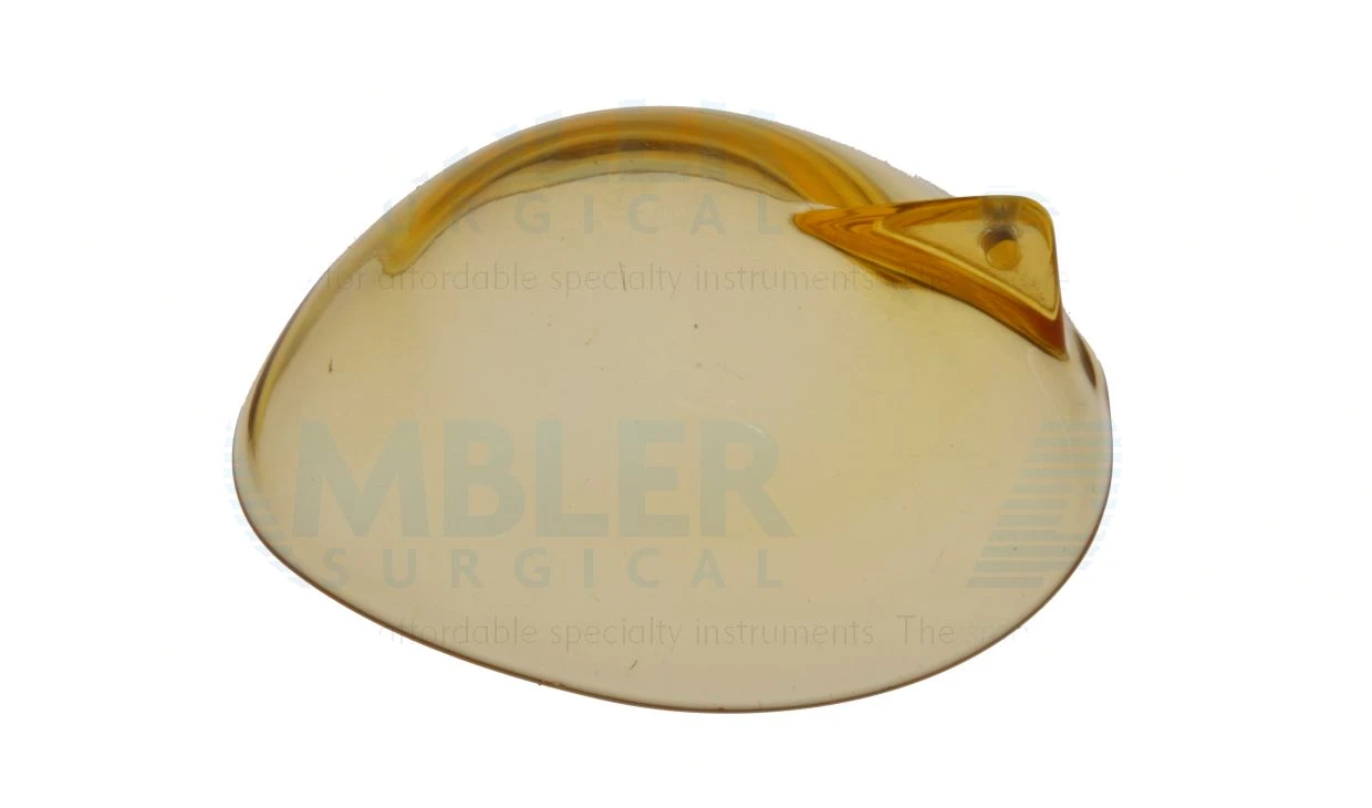 Ocular protective bilateral plastic eye shield small 26.0mm x 23.5mm with handle," impervious bl