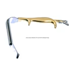 Tebbetts-style breast retractor 150mm long x 16mm wide blade serrated end with fiberoptics and suction