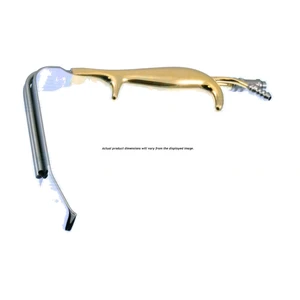 Tebbetts-style breast retractor 180mm long x 16mm wide blade serrated end with fiberoptics and suction