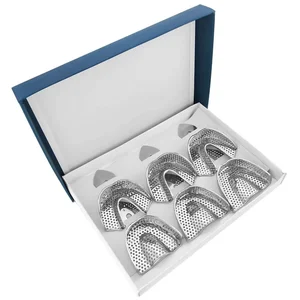 6-teiliger perforierter Dentalabformlöffel-Satz für den Zugang zu kleinen Mundräumen und zahnmedizinische Verfahren