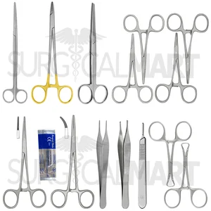 Minor Surgery," Dental & Veterinary Suturing Instrument Kit (14 Pieces) Set