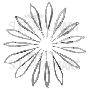 Microsurgical Ophthalmic & Plastic Surgery Scissors Set of 15 (Straight, Curved & Angled) Set (090211040)