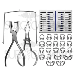 Endodontic Rubber Dam Clamps," Punch," Frame & Forceps Master Kit of 25 with Cassette Set (090211044)