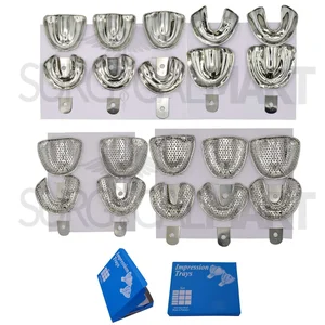 Edentulous Dental Impression Trays Solid & Perforated Master Set of 20