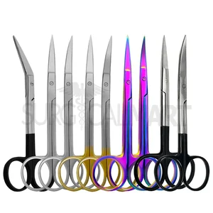 Dental Iris Scissors Set of 9 (4.5) Straight, Curved & Angled Tips Set (090211081)