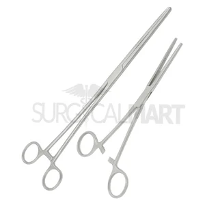 Deep Surgical Hemostat Clamps Straight Set of 2 (8 + 10) Ratchet Locking Set (090211107)