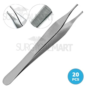 Adson Tissue Forceps 15.0 cm (6") 1x2 Teeth Clinic Pack of 20 Set (090211116)
