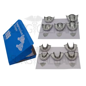 Solid Dental Impression Trays Upper & Lower Set of 10 (XS to XL) Set